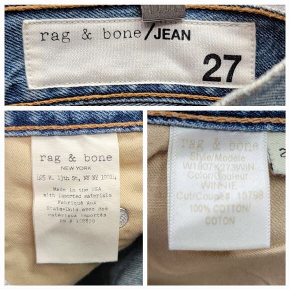 RAG & BONE WINNIE CUTOFF DENIM SHORTS, SIZE 27 - Picture 3 of 6